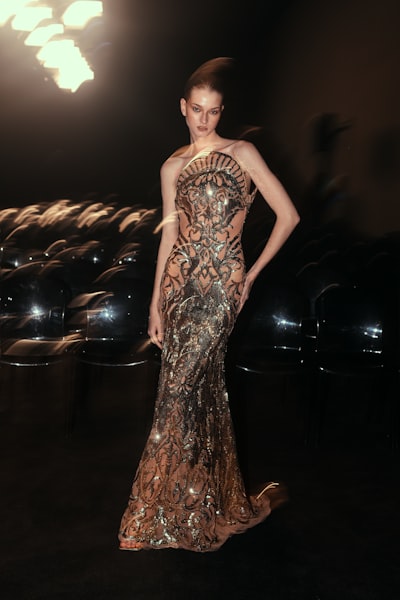 Silk evening gown collection